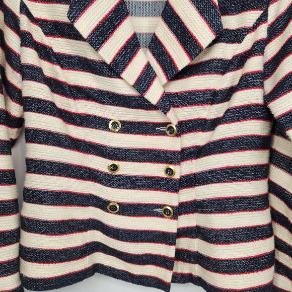 CAbi Love Carol Cruise Jacket Nautical Coat Striped Blue Red Ivory #5094 Women 6 - Picture 6 of 11